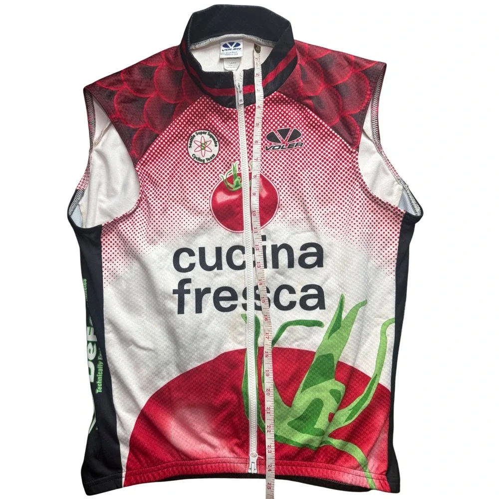 Voler Cucina Fresca Cycling Vest Large Made in USA Tomato‎ Graphic Racer